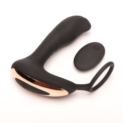 MASAŻER PROSTATY Z PIERŚCIENIEM CZARNY USB PILOT