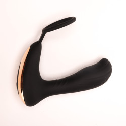 MASAŻER PROSTATY Z PIERŚCIENIEM CZARNY USB PILOT