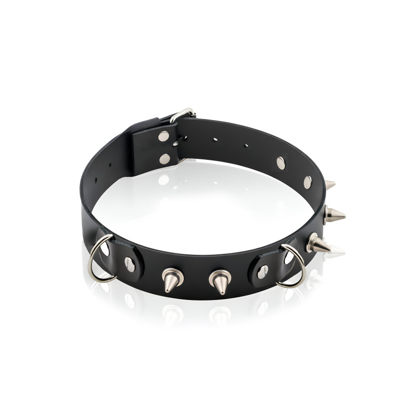 OBROŻA SKÓRZANA Z KOLCAMI