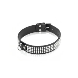 OBROŻA SKÓRZANA Z KRYSZTAŁKAMI