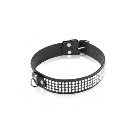 OBROŻA SKÓRZANA Z KRYSZTAŁKAMI