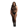 BODYSTOCKING CZARNE LAMPART  PLUS SIZE XXL-5XL