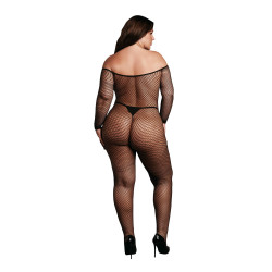 BODYSTOCKING CZARNE SIATECZKA   PLUS SIZE XL-4XL