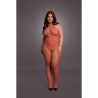 BODYSTOCKING CZERWONA SIATECZKA / KORONKA PLUS SIZE XL-4XL