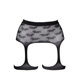 GARTERBELT PAS Z PODWIĄZKAMI  SIATECZA POCAŁUNKI CZARNY S-XL