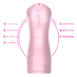 MASTURBATOR WIBRATOR / PULSATOR 7+7 FUNKCJI PINK