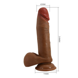 BAILE - REALISTYCZNE DILDO ABEL 7,5" 19 CM WIBRACJE RUCHY POSUWISTE I OBROTOWE