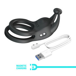 PRETTY LOVE GOODWIN WIBRUJĄCY PODWÓJNY PIERŚCIEŃ NA PENISA USB