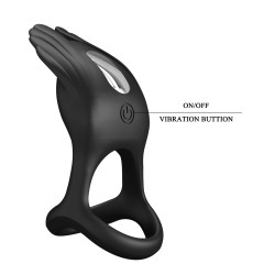 PRETTY LOVE - VIBRANT PENIS RING SILAS BLACK 7 FUNKCJI WIBRACJI USB