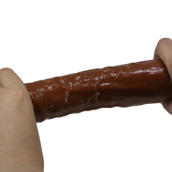 PRETTY LOVE  RUFUS REALISTIC VIBRATING DILDO 9,3" 23,8 CM BROWN