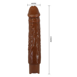 PRETTY LOVE  RUFUS REALISTIC VIBRATING DILDO 9,3" 23,8 CM BROWN