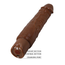 PRETTY LOVE  RUFUS REALISTIC VIBRATING DILDO 9,3" 23,8 CM BROWN
