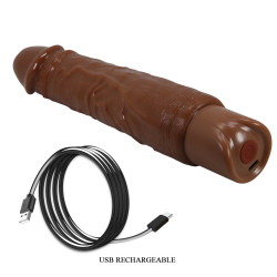 PRETTY LOVE  RUFUS REALISTIC VIBRATING DILDO 9,3" 23,8 CM BROWN