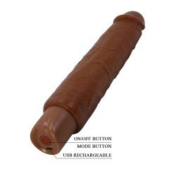 PRETTY LOVE SOREN REALISTIC VIBRATING DILDO 9,9" 25,2 CM BROWN