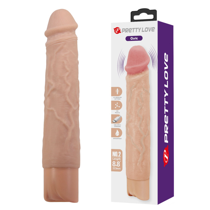 PRETTY LOVE OSRIC REALISTIC VIBRATING DILDO 8,8" 22,3 CM