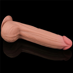 DILDO KING SIZE 12" Z PODWÓJNĄ WARSTWĄ SKÓRY ŚLIZGOWEJ
