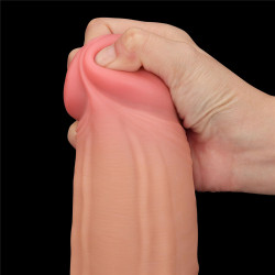 DILDO KING SIZE 12" Z PODWÓJNĄ WARSTWĄ SKÓRY ŚLIZGOWEJ