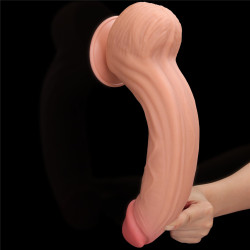 DILDO KING SIZE 12" Z PODWÓJNĄ WARSTWĄ SKÓRY ŚLIZGOWEJ