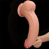 DILDO KING SIZE 12" Z PODWÓJNĄ WARSTWĄ SKÓRY ŚLIZGOWEJ