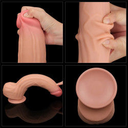 DILDO KING SIZE 12" Z PODWÓJNĄ WARSTWĄ SKÓRY ŚLIZGOWEJ