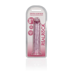 DILDO CRYSTAL CLEAR 8" 20 CM PROSTE DILDO Z PRZYSSAWKĄ
