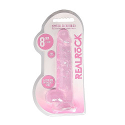 DILDO CRYSTAL CLEAR 8" 19 CM  DILDO Z PRZYSSAWKĄ