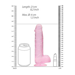 DILDO CRYSTAL CLEAR 8" 19 CM  DILDO Z PRZYSSAWKĄ