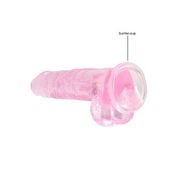 DILDO CRYSTAL CLEAR 8" 19 CM  DILDO Z PRZYSSAWKĄ