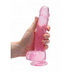 DILDO CRYSTAL CLEAR 8" 19 CM  DILDO Z PRZYSSAWKĄ
