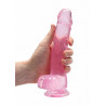 DILDO CRYSTAL CLEAR 8" 19 CM  DILDO Z PRZYSSAWKĄ