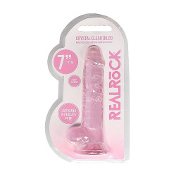 DILDO CRYSTAL CLEAR 7" 17 CM  DILDO Z PRZYSSAWKĄ