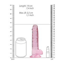 DILDO CRYSTAL CLEAR 7" 17 CM  DILDO Z PRZYSSAWKĄ