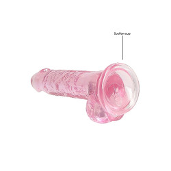 DILDO CRYSTAL CLEAR 7" 17 CM  DILDO Z PRZYSSAWKĄ