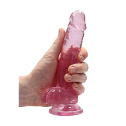 DILDO CRYSTAL CLEAR 7" 17 CM  DILDO Z PRZYSSAWKĄ