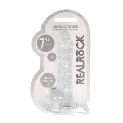 DILDO CRYSTAL CLEAR 7" 17 CM  DILDO Z PRZYSSAWKĄ