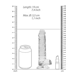 DILDO CRYSTAL CLEAR 7" 17 CM  DILDO Z PRZYSSAWKĄ