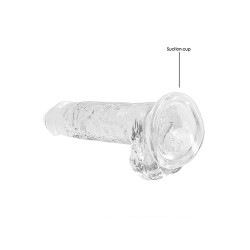 DILDO CRYSTAL CLEAR 7" 17 CM  DILDO Z PRZYSSAWKĄ