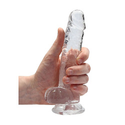 DILDO CRYSTAL CLEAR 7" 17 CM  DILDO Z PRZYSSAWKĄ