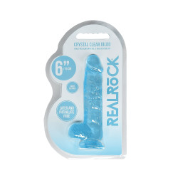 DILDO CRYSTAL CLEAR 6" 15 CM  DILDO Z PRZYSSAWKĄ