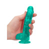 DILDO CRYSTAL CLEAR 6" 15 CM  DILDO Z PRZYSSAWKĄ