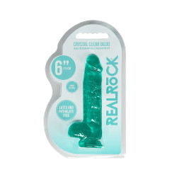 DILDO CRYSTAL CLEAR 6" 15 CM  DILDO Z PRZYSSAWKĄ