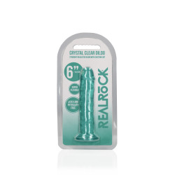 DILDO CRYSTAL CLEAR 6" 14,5 CM  PROSTE DILDO Z PRZYSSAWKĄ