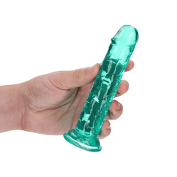 DILDO CRYSTAL CLEAR 6" 14,5 CM  PROSTE DILDO Z PRZYSSAWKĄ