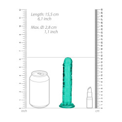 DILDO CRYSTAL CLEAR 6" 14,5 CM  PROSTE DILDO Z PRZYSSAWKĄ