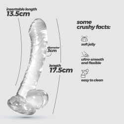 DILDO CRYSTAL CLEAR 17,5 CM  CRUSHIOUS HUDINI JELLY ANAL DILDO CLEAR