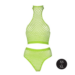 NEONOWY ZIELONY KOMPLET TOP PLUS MAJTKI XS/XL