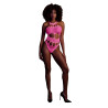 BODY Z GRECKIM DEKOLDEM NEONOWY RÓŻ  XS/XL