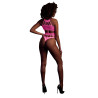 BODY Z GRECKIM DEKOLDEM NEONOWY RÓŻ  XS/XL