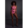 BODY Z GRECKIM DEKOLDEM NEONOWY RÓŻ  XS/XL