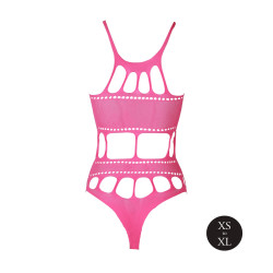 BODY Z GRECKIM DEKOLDEM NEONOWY RÓŻ  XS/XL